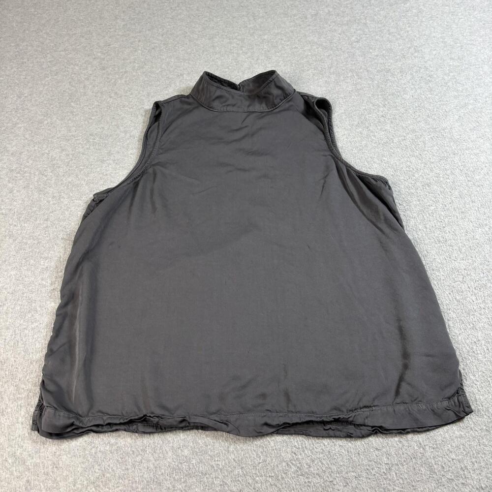 Cloth & Stone Shirt Womens Medium Gray Sleeveless Mock Neck Lightweight Capsule